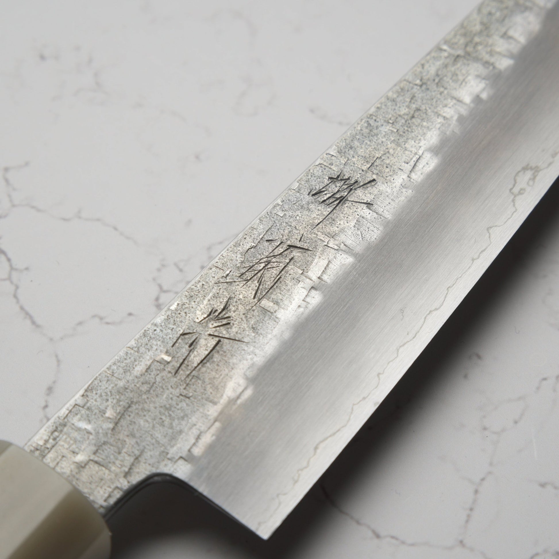 Satoshi Nakagawa Ginsan Tsuchime Petty 150mm - Ebony & Blonde - Blade & Board