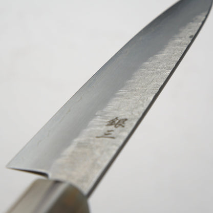 Satoshi Nakagawa Ginsan Tsuchime Petty 150mm - Ebony & Blonde - Blade & Board