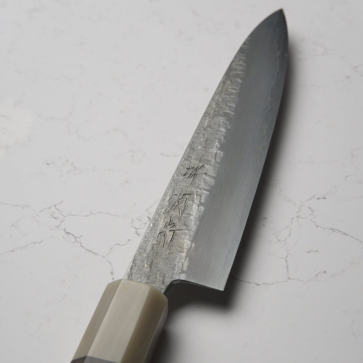 Satoshi Nakagawa Ginsan Tsuchime Petty 150mm - Ebony & Blonde - Blade & Board